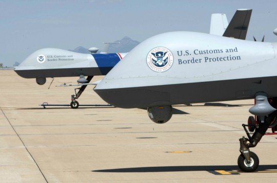 A pair of Customs and Border Protection UAS aircraft located at the southern border are standing by to air operations.